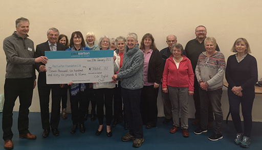 Côr Dyfed Choir presented The Paul Sartori Foundation with a cheque for £7,666.32
